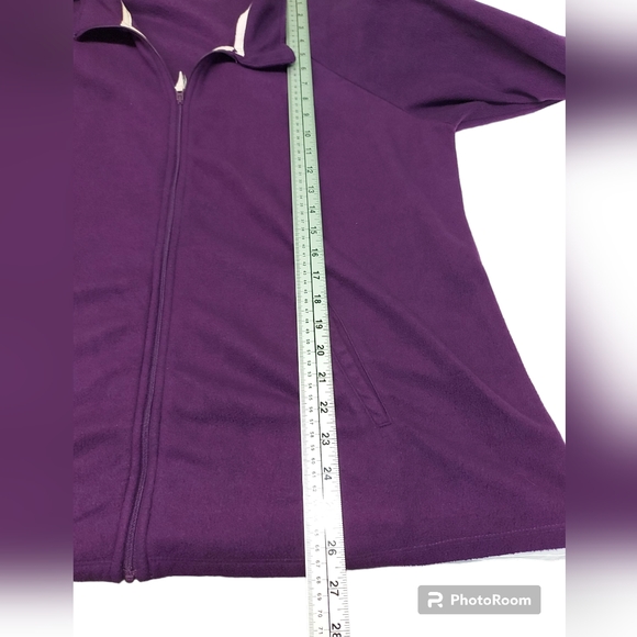 Carole Hochman Purple Light Fleece Full Zip XXL Very Soft - Picture 3 of 6